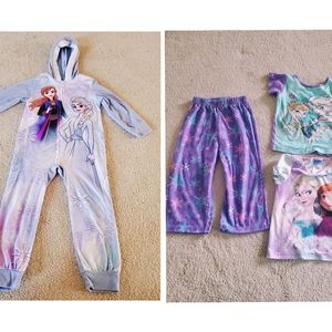 * 4T - 4 item bundle of Elsa & Ana Pajamas Disney*